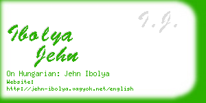 ibolya jehn business card
